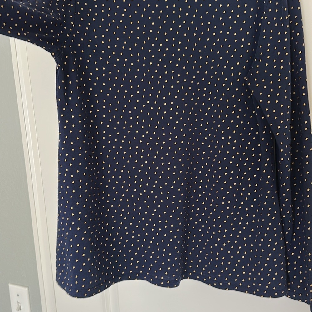 Women’s Boden Navy Gold Polka Dot Top Blouse size Small - Picture 6 of 16